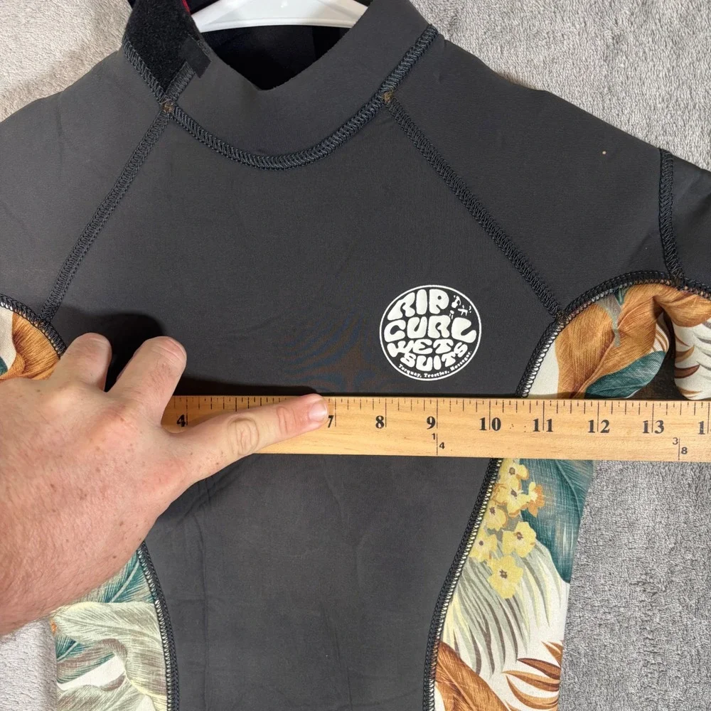 Rip Curl Dawn Patrol Youth 8 Tropical Floral Fullsuit Wetsuit Black 3/2mm Zip